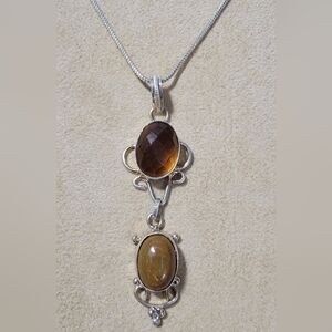 Handmade 925 Sterling Silver Citrine Gemstone Pendant &…